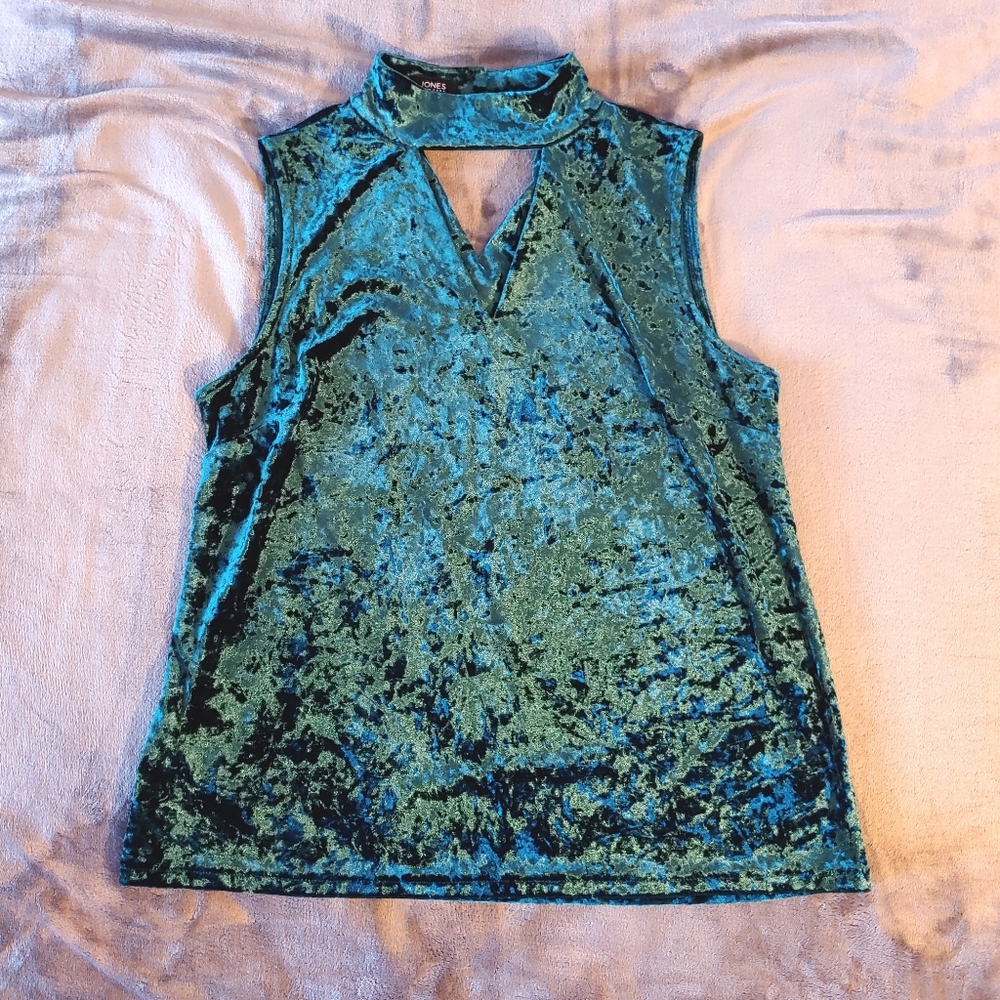 🌠Jones New York teal velvet top